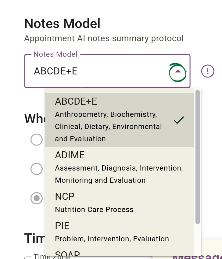 Choose Notes Model Screenshot